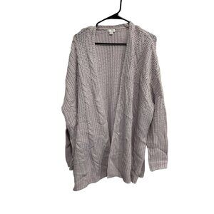 Xhilaration NWT Womens Lavender Open Front Cable Knit Cardigan Sweater SZ Large